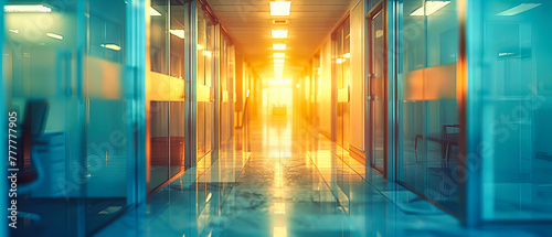 Modern Corridor with Bright Lighting  Empty Hallway in Contemporary Building  Architectural Design