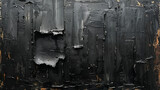 Dramatic Black and Gold Textured Abstract Painting