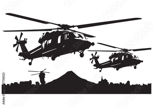 Military Helicopter Silhouette