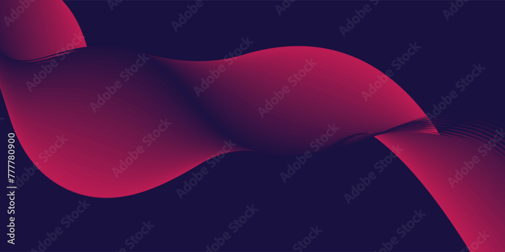 Obraz premium Abstract glowing wave lines on dark background. Dynamic wave pattern. Modern gradient flowing wavy lines. Futuristic technology concept. Suit for banner, poster, brochure, art background vector