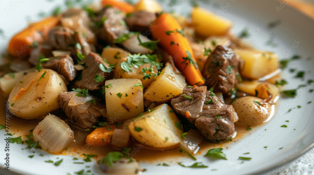 Traditional irish stew with beef and vegetables Traditional irish stew with beef and vegetables