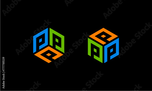 PPP letter logo in hexagon shape photo