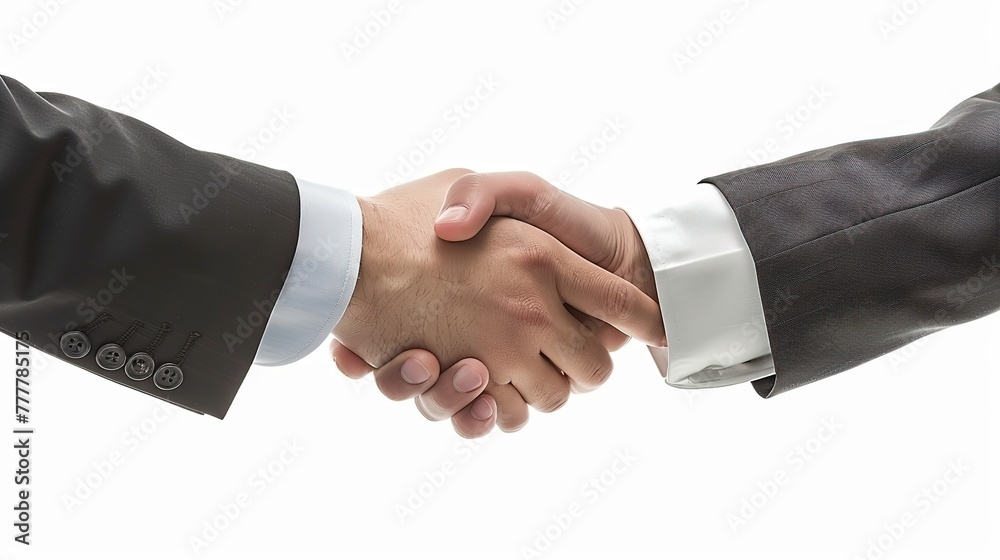 shaking hand after business isolate on white background
