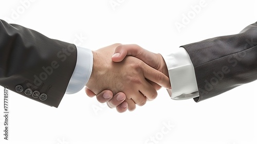 shaking hand after business isolate on white background