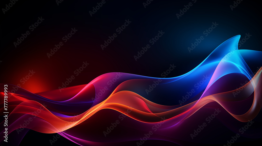 Abstract Colorful Wave Design on Dark Background Abstract Colorful Wave Design on Dark Background