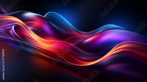 Dynamic Abstract Fluid Shapes in Orange and Purple Hues