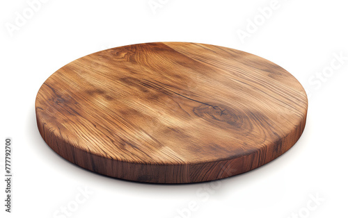 Round wooden gaz finishing board isolated on white background.