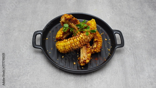 Chop grilled corn with typical Indonesian spices