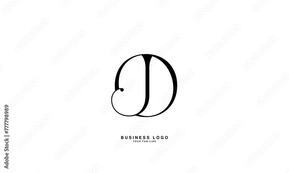 JO, OJ, J, O, Abstract Letters Logo Monogram JO, OJ, J, O, Abstract Letters Logo Monogram