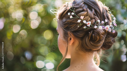 Wedding hairstyle with flowers in the hair © Jioo7