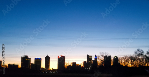 Skyline of Columbus  Ohio at Sunrise