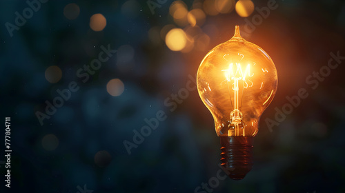 single glowing lightbulb amidst darkness, creative thinking concept