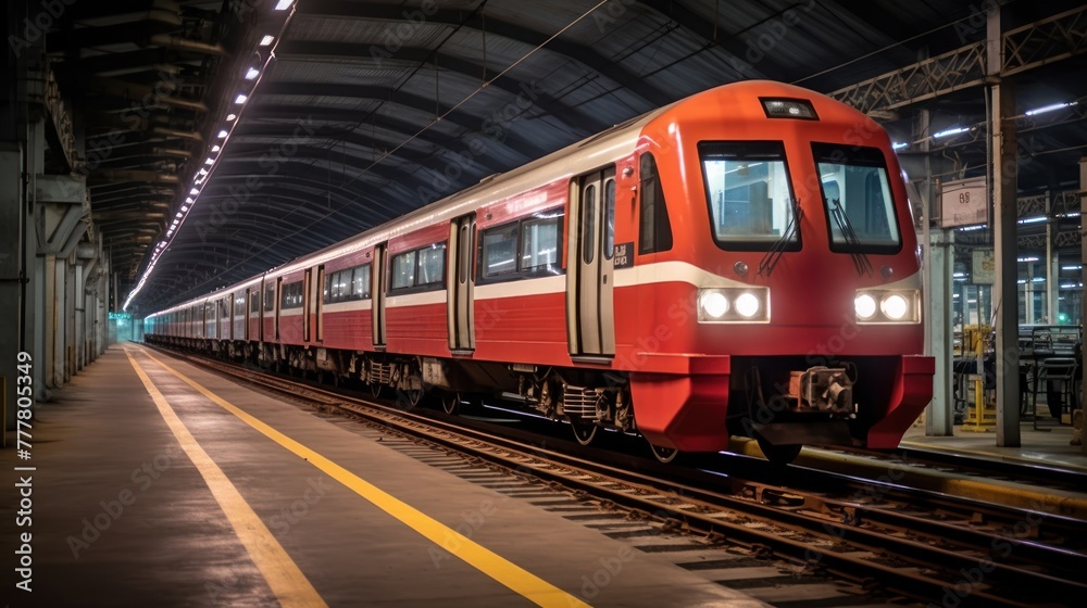 The Red Line train stops at a maintenance facility at Bang Sue Central Station