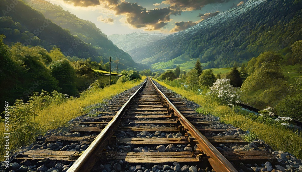 a close-up of a railway track, evoking nostalgia and a sense of history