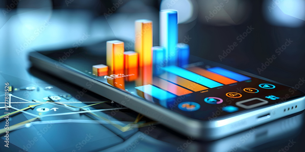 Business Success with Stock Market Trend and Charts, Dashboard with business intelligence for data analysis and visualization Business Success with Stock Market Trend and Charts, Dashboard with business intelligence for data analysis and visualization