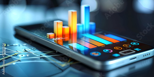 Business Success with Stock Market Trend and Charts, Dashboard with business intelligence for data analysis and visualization