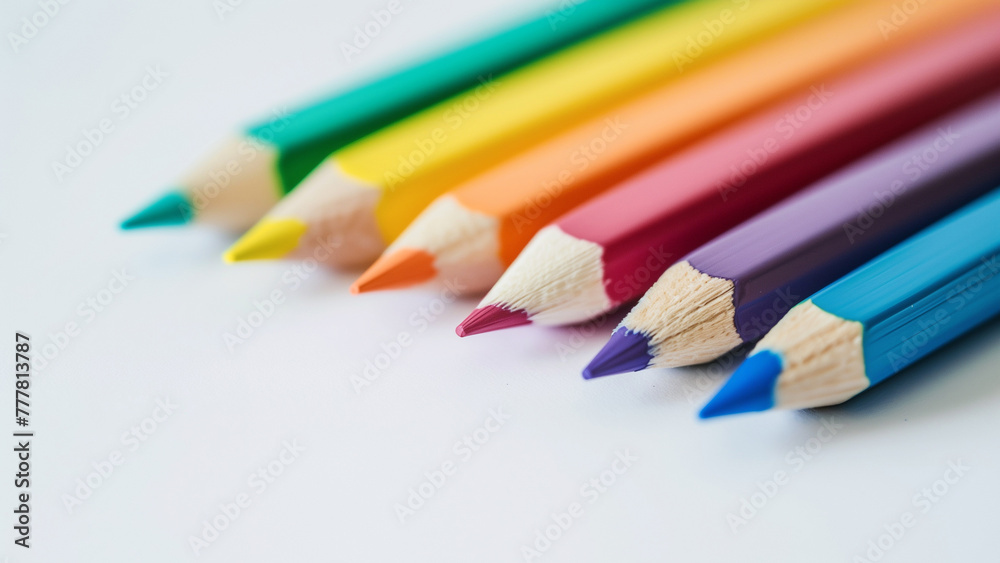 Colored pencils isolated on white background. Back to school. Colored pencils isolated on white background. Back to school.