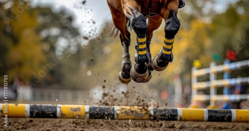 Hooves in Flight. Triumphing Over Obstacles in Equestrian Jumping © lander