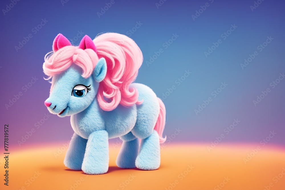 Cute Pink Pony - obrazy, fototapety, plakaty 