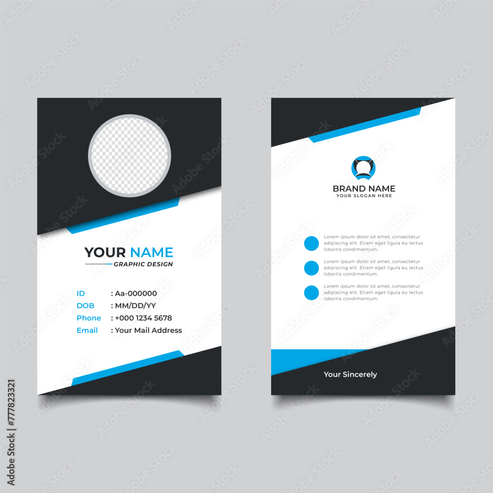Modern and Clean Business id Card Template Design Modern and Clean Business id Card Template Design