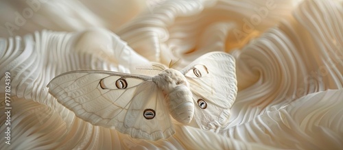 Silk Moths Cocoon An Ode to Natures Delicate Silken Masterpiece photo