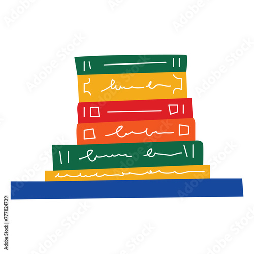 bookshelf design with various shapes and colorful