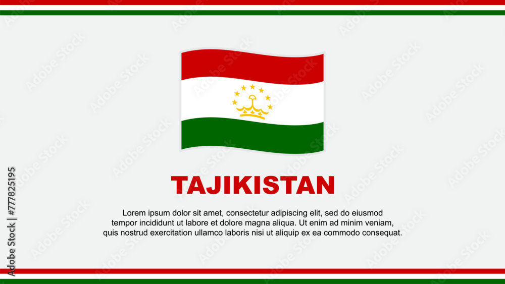 Tajikistan Flag Abstract Background Design Template. Tajikistan Independence Day Banner Social Media Vector Illustration. Tajikistan Design Tajikistan Flag Abstract Background Design Template. Tajikistan Independence Day Banner Social Media Vector Illustration. Tajikistan Design