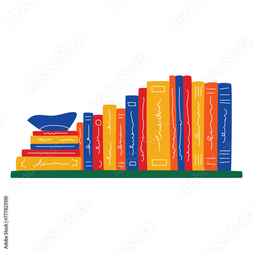 bookshelf design with various shapes and colorful