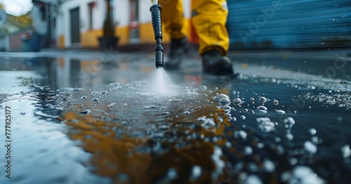 Professional Driveway Cleaning with Gasoline High-Pressure Washers