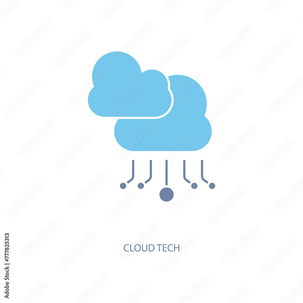 cloud tech concept line icon. Simple element illustration. cloud tech concept outline symbol design. cloud tech concept line icon. Simple element illustration. cloud tech concept outline symbol design.