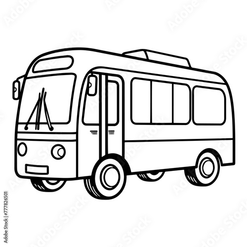 Clean outline icon of a bus in vector, perfect for transportation designs.