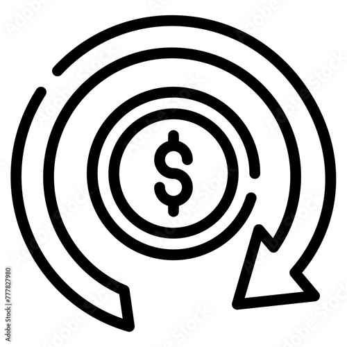 Dollar Exchange Line Icon