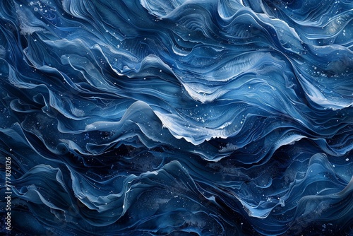 Cobalt current, deep sea texture, flowing serenity