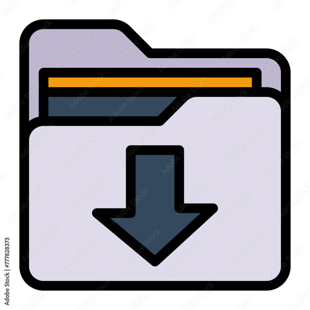 This is the Download icon from the Data Management icon collection with an Color Lineal style This is the Download icon from the Data Management icon collection with an Color Lineal style