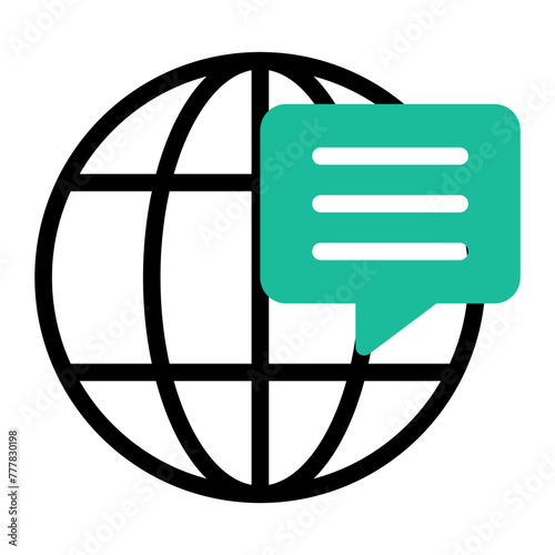 This is the Global Chatting icon from the Data Management icon collection with an Mixed style