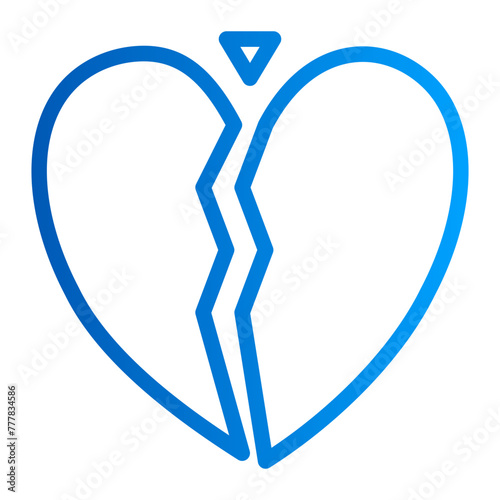 This is the Heartbroken icon from the Valentine icon collection with an Outline Gradient style