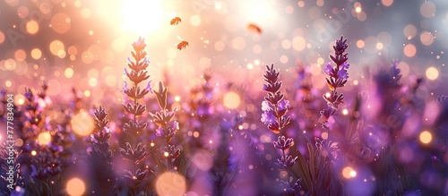 Buzzing Bees Amidst the Ethereal Blur of a Lavender Field