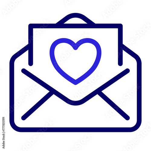 This is the Love Letter icon from the Valentine icon collection with an Outline Color style