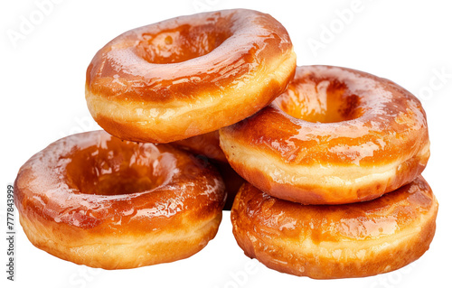 A stack of glazed donuts  cut out - stock png.