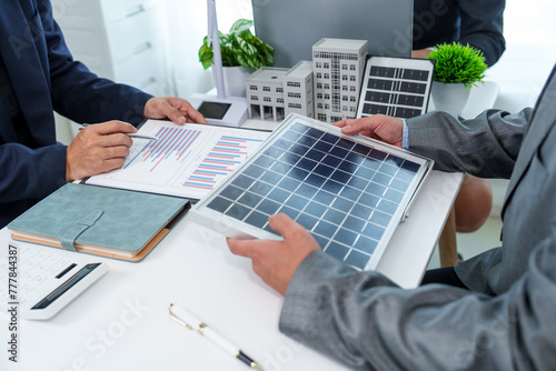 Business project entails planning for solar cell panels and wind turbines for condominiums, apartments, and industrial areas to promote clean energy, sustainability, and the concept of a green city.