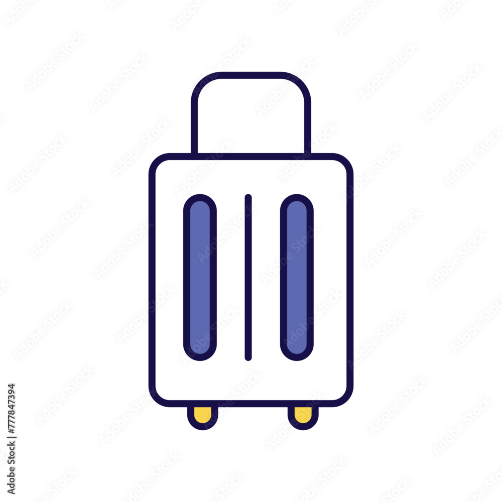 luggage icon with white background vector stock illustration