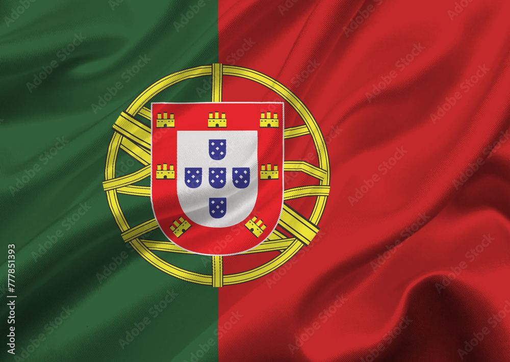 Portugal flag waving in the wind.