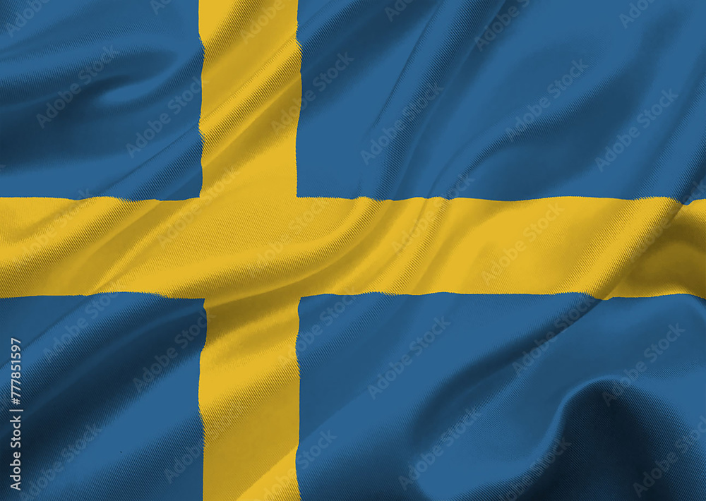 Sweden flag waving in the wind. Sweden flag waving in the wind.