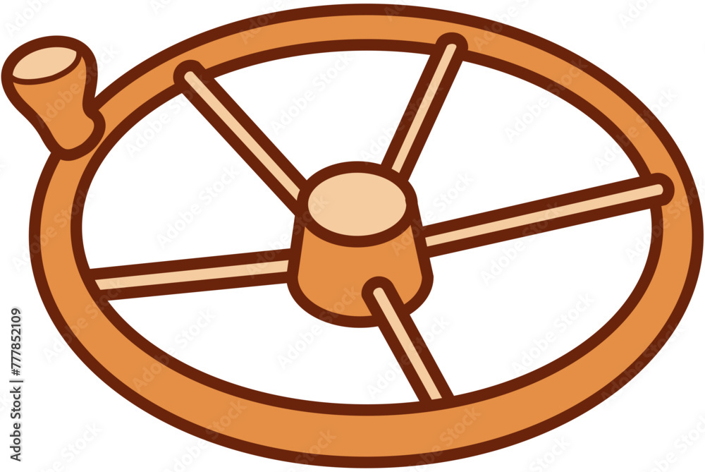 Naklejka premium wood ship steering