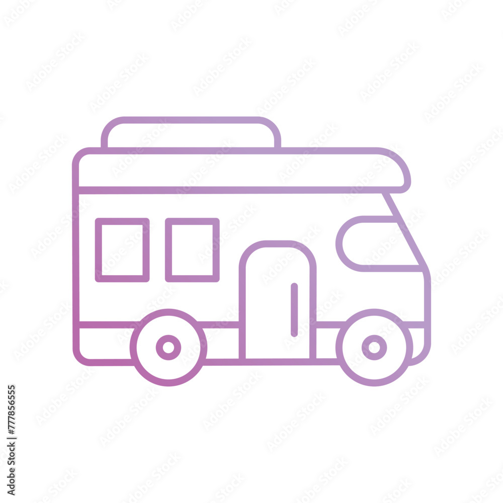 camper icon with white background vector stock illustration