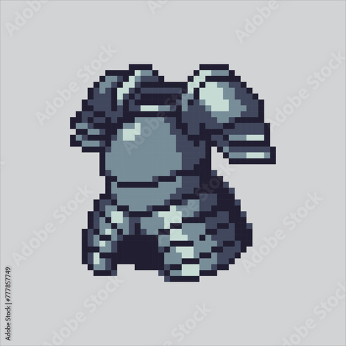 Pixel art illustration War Armor. Pixelated Knight Armor. Medieval Knight War Armor pixelated for the pixel art game and icon for website and video game. old school retro.