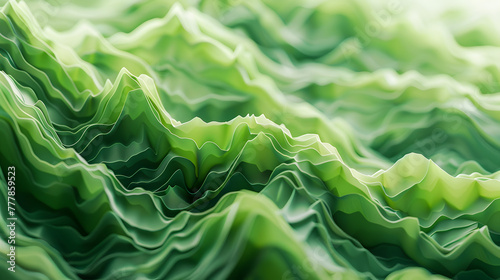 The image is a green, wavy line that appears to be a mountain range. The green color and the wavy lines give the impression of a natural landscape