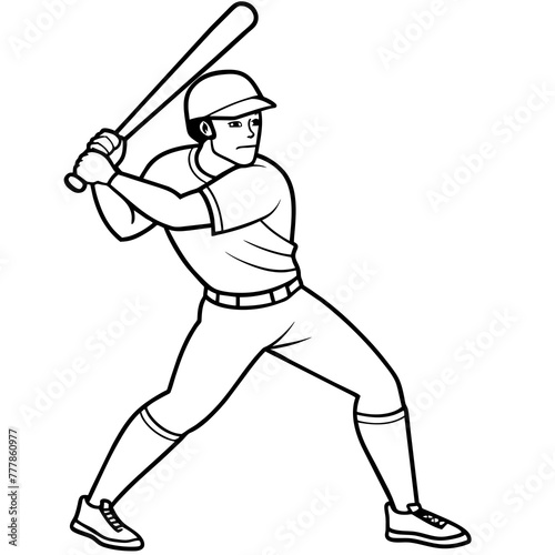 A batsman illustration with vecto art silhouette 