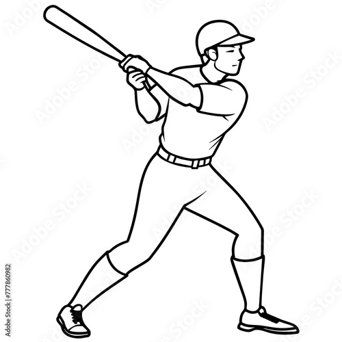 A batsman illustration with vecto art silhouette 
