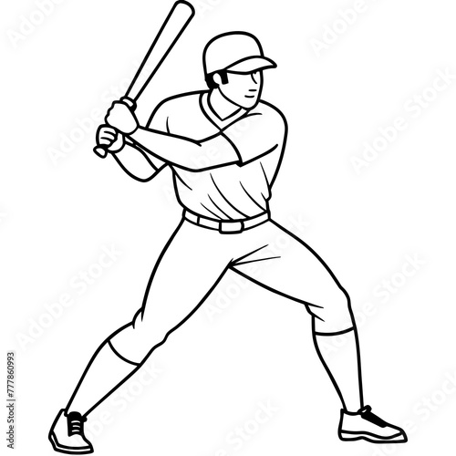 A batsman illustration with vecto art silhouette 